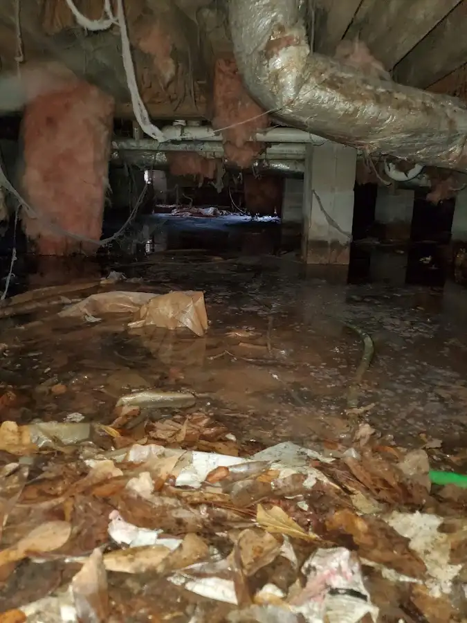 Crawl space flood assessment for Commercial Water Damage Restoration in San Mateo