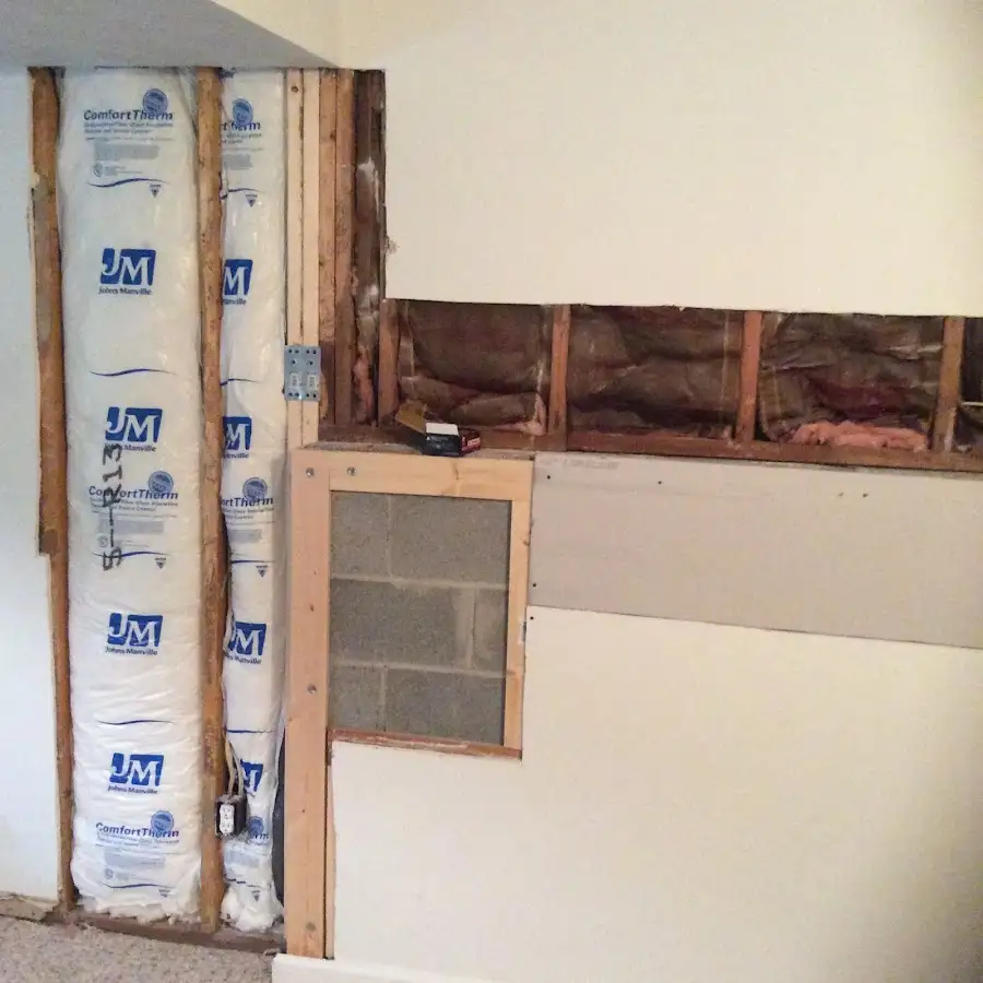 Wall insulation replacement during Contents Cleaning & Restoration in San Mateo